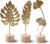 Gold Leaf Home Decor Set – Metal Leaves Statues, Modern Artistic Sculptures for Living Room, Office, Shelf & Home Decorative, Handmade 3D Botanical Accents