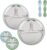 PandaEar 2 Pack Stainless Steel Baby Suction Plates & 2 Pack Spoons, Toddler Utensils Baby Feeding Set, Divided Plates for Baby Led Weaning Supplies, BPA-Free (Blue/Green)