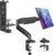 MOUNTUP Single Monitor Desk Mount + MU0004 MU0005 Desk C-Clamp Extension for Max 6 inch Thick Desktops