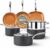 Gotham Steel 12 Pc Pots and Pans Set Non Stick Ceramic Cookware Set | Non Toxic PFOA/PFOS/PTFE Free, Stay Cool Stainless Steel Handles, Dishwasher and Oven Safe, Copper