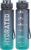 Sahara Sailor Water Bottle 32oz, Durable and Leakproof Water Bottles Motivational with Time Marker, Tritan, BPA Free, Wide Mouth with Easy Clean Brush for Gym, Travel, Home, School, Office (1 Bottle)