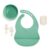Infantino Baby Led Weaning Kit, 5-Piece Essentials Set – Includes Silicone Bib, Suction Bowl, Training Cup & Spoons, BPA-Free & Top-Rack Dishwasher Safe, Cream & Spearmint