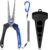 TRUSCEND Easy Use Lockable Fishing Pliers with Tungsten Carbide Cutter, Innovative Ergonomic Handy Handle, Saltwater Corrosion Resistant Teflon Coated Fishing Tool, Light Multi-Function Fishing Gear
