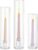 Glasseam Hurricane Taper Candle Holders: 3 Pcs Glass Candlestick for Table | Fit 0.78” Taper & 2.5” Pillar, 2.76”D*10”/12”/14”H Cylinder Sleeve, Outdoor Wedding, Christmas Centerpiece, Home Decor