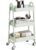 OLIXIS Metal 3 Tiers Utility Rolling Cart with Lockable Caster Wheels, Mobile Storage Shelf, Organization for Livingroom, Bathroom & Narrow Places, Pale Green