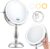 30x Magnifying Mirror, Chrome Lighted Makeup Mirror with 3 Colors Modes | Adjustable Brightness, 5000mAh Rechargeable, 360° Rotation Double Side, Large Magnifying Vanity Mirror, Gifts for Women