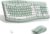 Wireless Keyboard and Mouse Combo,2.4G Full Size Ergonomic Curved Silent Keyboard with Fn Multimedia Keys for Office and Home, 3-DPI Quiet Mouse for Windows,Mac OS Desktop/Laptop/PC(Avocado Green-A)