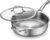 VocVoi Stainless Steel Pan with Lid, 6 QT Stainless Steel Saute Pan, 12 Inch Frying Pan, PFOA & PTFE Free, Tri-Ply Skillet, Stainless Steel Pot, Dishwasher & Oven Safe, Works on All Cooktops