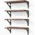 Fixwal Floating Shelves for Wall, Wood Wall Mounted Shelves for Bedroom, Bathroom, Living Room, Kitchen Storage and Decor(Brown, Set of 4, 16.5 Inch)