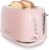 2 Slice Toaster Retro Stainless Steel with Bagel, Cancel, Defrost Function and 6 Bread Shade Settings Bread Toaster, Extra Wide Slot and Removable Crumb Tray (Pink)