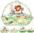 lulunemo Baby Play Mat,Tummy Time Mat with 6 Detachable Toys-Activity Gym for Visual, Auditory & Motor Development-Washable Baby Activity Mat for 0-12 Month Infants(Animal Theme)