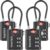 TRAVOCE TSA Approved Luggage Locks – Heavy Duty 3 Digit Combination Cable Lock, Search Alert for Suitcases, Backpacks, Golf Bags, Tents, Violin and Camera Cases, 4 Pack, Black