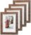 ZPAN Rustic Two-Tone 5×7 Picture Frames Set of 4, Distressed Barn Wood Picture Frame with Silver Inner Trim, Display 5×7 Pictures Tabletop & Wall Mount with Real Tempered Glass(Barn Wood with Silver Trim)