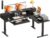 OffiGo 59 Inch L Shaped Electric Standing Desk with Drawers, Height Adjustable Corner Computer Desk with Keyboard Tray & Monitor Stand, Stand Up Table for Home Office Workstation, Black