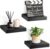 Sorbus 9X9 Inch Floating Shelves for Wall – Square Floating Shelf with Invisible Mounting Bracket for Kitchen, Bedroom, Living Room & Bathroom Decor – Rustic Showcase Wall Shelf (Black, 3 Pack)