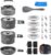 27pcs Camping Cooking set for 2-4 People, Portable Cookware Set with Kettle, Pots & Pans, Stainless Steel Utensils, Plates, Dishware for Backpacking, Picnic, Outdoor Adventures