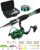 Ghosthorn Fishing Rod and Reel Combo Graphite Telescoping Fishing Pole Portable Travel Kit with Carrier Bag for Freshwater Saltwater