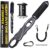 2-in-1 Fish Lip Gripper, One-Finger Operation Aluminum Alloy Fish Gripper with Scale, 60lb Weighing Fish Grabber for Large Fish, 360° Swivel Handle, Corrosion-Resistant for Saltwater & Freshwater
