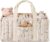 Blissful Diary Floral Diaper Caddy Organizer, Stylish Nursery Storage Basket, Gift for Baby Shower, Newborn Essentials, Floral Beige