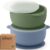 KeaBabies 2-Pack Baby Bowls with Suctions, Lids, BPA-Free Silicone (Slate) | Toddler Suction Bowls for Baby Boys, Girls, Kids, Food Grade Silicone, Dishwasher Safe, BLW Feeding, Baby Eating Essentials