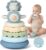 Moonkie Dinosaur Baby Stacking Toys | 7-Piece Silicone Rings for Teething Relief | Educational Toy for Infants & Toddlers 6 Months+ | Baby Shower or Birthday Gift for Boys