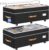 Budding Joy Under Bed Storage with Wheels 2Pack, 80L- Height Adjustable Underbed Containers with Clear Lids, Rolling Under Bed Shoe Storage Organizer for Dorm Home Clothes, Blankets, Toys, Black