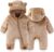 Fairy Baby Newborn Baby Bear Outfit With Fold-Over Mittens Footies Thin Fleece Romper Hooded Jumpsuit Winter Coat Girls Boys