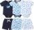 Jecson Newborn Boy Clothes Baby Boy Outfits Summer Set 6-Piece Cotton Short Sleeve Top and Shorts for 0-18M