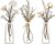 Pigort 3 Pieces Metal Flowers Wall Art- Rustic Farmhouse Decor Minimalist Decor for Living Room Bathroom Bedroom Dining Room, Housewarming Gifts Christmas Decoration(Beige, Vase-C)