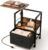 Faesun Swivel Lift Top Nightstand with Charging Station, Rolling Side Table for Recliner, Bedside Table with Wheels & a Fabric Drawer, for Small Spaces, for Bedroom, Living Room, Brown Black