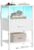 SONGMICS BELLAH Collection – Nightstand with Charging Station and App-Controlled Adjustable LED Lights, Bed Side Table, 1 Drawer and 2 Open Shelves, Modern, Cloud White and Snow White ULGS301WH01S