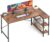 DUMOS 55″ L Shaped Computer Desk, Gaming Corner Desks with Storage Shelves | Home Office PC Table, Writing Working Study Desk with Reversible Layout, Bedroom Dorm, Rustic Brown