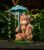 Joint Honglin Solar Highland Cow Garden Statue with Raindrop String Lights, Flashing Umbrella Fairy Lights Outdoor Resin Figurine, Yard Lawn Ornament, Unique Birthday for Mom Grandma