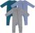 Bamboo Rayon Unisex Baby Footless Long Sleeve Romper Sleepers | 97% Bamboo Rayon 3% Spandex, tagless tag, 2-way front zipper, 3-pack unisex set all-season baby pajamas jumpsuit