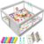 Baby Playpen with Mat, 50×50 Inch Playpen with Mat Waterproof for Babies and Toddlers Play Pen Playards Safety Gate Fence Active Center Indoor