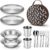 Odoland Stainless Steel Camping Mess Kit for Family & Person | Cooking Tableware Utensils with Plates Bowls Forks Spoons Knives & Savings Bag for Camping, Backpacking, Hiking, Picnic