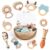 Baby Rattles & Teethers Set – Baby Toys 0-6 Months, Teething Toys 3-6 Months, Sensory Toys with Soft Textures, Gentle Sounds & Easy-Grip Shape, Neutral Newborn Gift（10-Pack）