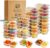 Reusable Snack Containers with Lids, Snack Containers, 20-Pack Snack Pack Containers, meal prep containers Double Compartment, Container Portion Control for On the Go Travel Essentials