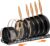 MUDEELA Pots and Pans Organizer Rack for under Cabinet, Expandable 11.81”-22.85” Pot Lid Kitchen Cabinet Organizer Holder with 10 Adjustable Compartment Cutting Board Organizer for Pan Lid, Bakeware