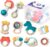 hahaland Baby Toys 0-6 Months – Baby Rattles Teething Toys 3-6 Months, Newborn Infant Toys 6-12 Months, Teether Grasping Shaker Toy Baby Gifts 6 5 4 3 Month Old Must Haves Montessori Rattle for Babies