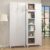 SteeLoong Metal Storage Cabinet and Wall Upper Storage Cabinet,90Inch White Kitchen Pantry Cabinets with 4 Adjustable Shelves,Tall Food Cupboards for Living Room, Dining Room Office