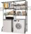VEVOR Over Washer and Dryer Storage Shelves, 6 Tiers Laundry Room Drying Rack with Hanger Rod and Hooks, Two Rows Adjustable Washer Shelves Space Saver, for Laundry Room Storage & Organization, Black