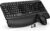 SABLUTE Wireless Keyboard and Mouse Combo – Ergonomic Wave Key, Built-in Leather Soft Palm Rest, 2.4G Full Size, 6-Button Mouse with 4-Level DPI, Dual USB-A/USB-C, MA12 for Windows & macOS Compatible