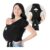 KeaBabies Baby Wrap Carrier Ring Sling – Easy to Wear, Adjustable D-Lite Baby Carrier Newborn to Toddler, Infant Carrying Shirt, Hands Free Bonding, Breathable Fabric Wearing Wrap (Trendy Black)