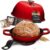 Krustic Enameled Cast Iron Dutch Oven for Sourdough Bread Baking | 6 Quart Round Pot with Lid | 10 Inch Ceramic Enamel Thick Coated Cookware Set with Non Stick Silicone Baking Mat for Cooking | 6 Qt | Red