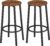 HOOBRO Bar Stools, Set of 2 Bar Chairs, Kitchen Round Height Stools with Footrest, Breakfast Bar Stools, Sturdy Steel Frame, for Dining Room, Kitchen, Party, Easy Assembly, Rustic Brown BF03BY01