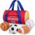 KMUYSL My First Sports Bag, Soft Sensory Balls for Baby Toys 0-12 Months | Plush Toy with 4 Rattle Balls, Newborn Toys for 0-3-6-9-12 Month , 1st Birthday for Baby Boys Gifts