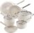 KitchenAid Hard-Anodized Ceramic Induction Cookware Set, 9-Piece Pots and Pans, Porcelain White