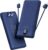 VEGER Portable Charger with Built-in AC Plug and Cables, All in One 10000mAh Ultra Slim Power Bank Travel Essentials, USB C External Battery Pack Compatible with iPhone, Samsung, More, Navy