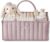 Blissful Diary Baby Diaper Caddy Organizer, Stylish Storage Basket for Newborn Essentials and Diaper Station, Gift for Baby Shower and Registry Must-Have, Mauve Pink | Stylish Storage Basket